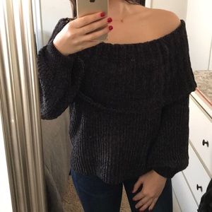 Cozy Black Chenille Feel Sweater